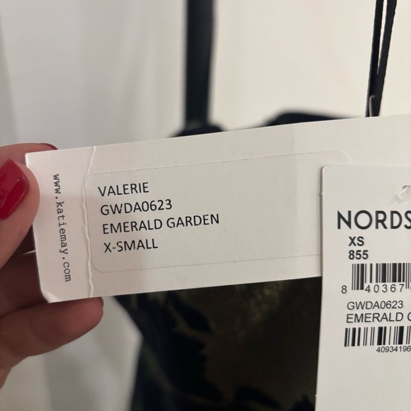 NWT | Katie May Valerie Dress in Emerald Garden Strapless Mini XS - Picture 7 of 8